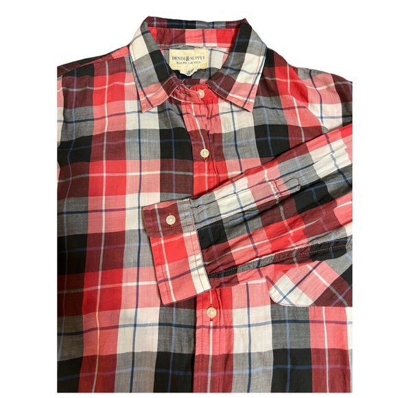 Ralph Lauren Shirt‎ Women’s Large Red & Black Boyfriend Button Down Blouse - Picture 3 of 4
